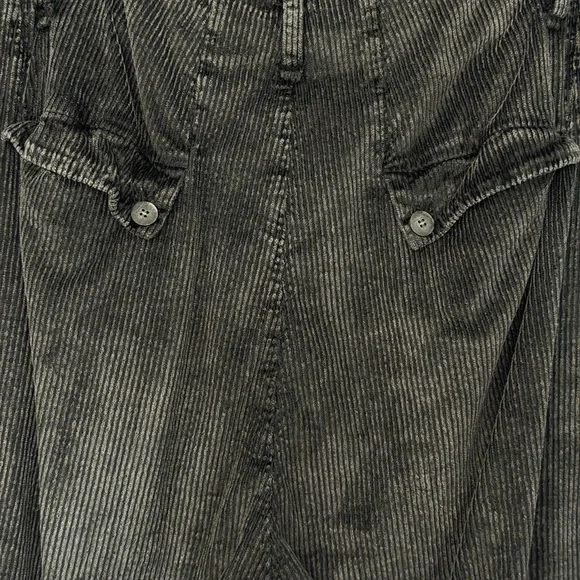 Transit Par-Such Lagenlook Corduroy Pants Gray Brown Relaxed Tapered Large - Picture 8 of 13